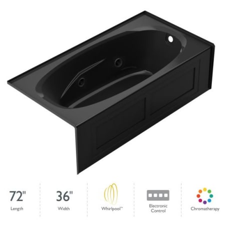 Jacuzzi Amiga 72 in. x 36 in. Right-Hand Drain Rectangular Drop-In Whirlpool Bathtub with Inline Heater, White