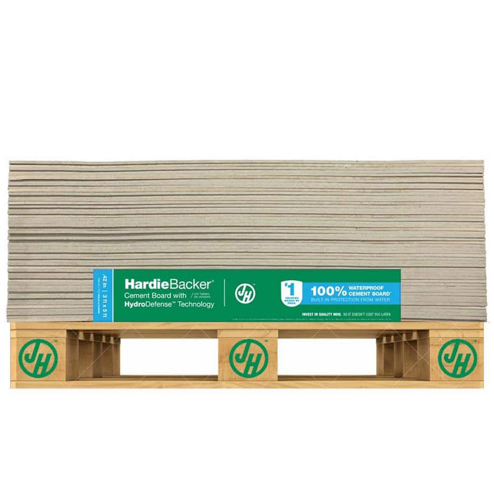 James Hardie Hardie Backer with HydroDefense Technology 1/2 in. x 3 ft. x 5 ft. Waterproof Cement Backer Board 50ct