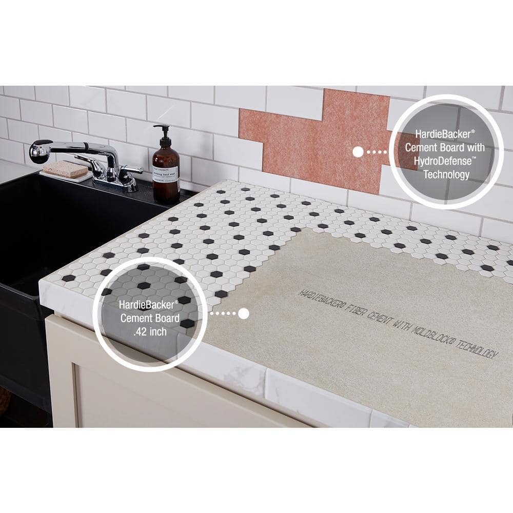 James Hardie HardieBacker with HydroDefense Technology 1/2 in. x 3 ft. x 5 ft. Waterproof Cement Backer Board 1000-Sheets