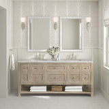 James Martin Vanities Breckenridge 72" Free Standing Double Basin Poplar Wood Vanity Set – Light Natural Oak with White Zeus Quartz Top & Rectangular Sinks
