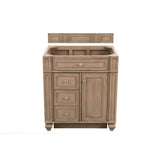 James Martin Vanities Bristol 30" Single Vanity in Whitewashed Walnut with Carrara Marble Top