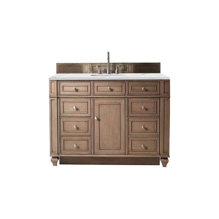 James Martin Vanities Bristol 48" Bathroom Vanity in Whitewashed Walnut with Quartz Top