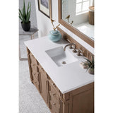 James Martin Vanities Bristol 48-inch Bathroom Vanity in Whitewashed Walnut with Quartz Top