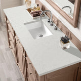James Martin Vanities Bristol 60" Bathroom Vanity in Whitewashed Walnut with Lime Delight Quartz Top