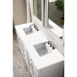 James Martin Vanities Bristol 72" Bright White Double Bathroom Vanity with Quartz Top