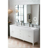 James Martin Vanities Linear 72.5" Double Bath Vanity in Glossy White with Solid Surface Top