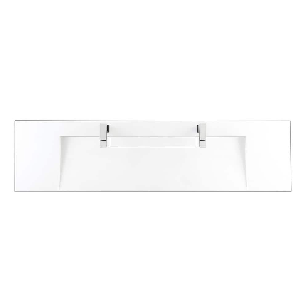 James Martin Vanities Linear 72.5" Double Bath Vanity in Glossy White with Solid Surface Top