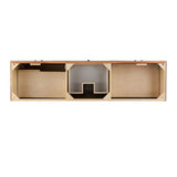 James Martin Vanities Linear Double Bath Vanity, 72.5 in., Walnut Finish, Glossy White Top