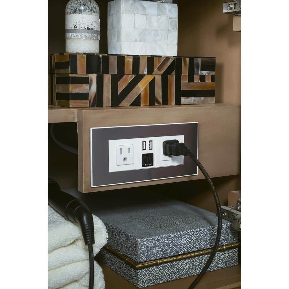 James Martin Vanities Linear 72.5" Double Bath Vanity, Whitewashed Walnut, Glossy White Top