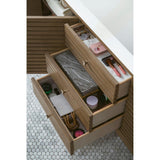James Martin Vanities Linear 72" Single Bath Vanity, Whitewashed Walnut with Glossy White Top