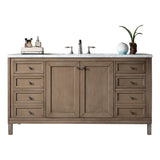 James Martin Vanities Chicago 60" Single Bath Vanity with Carrara Marble Top
