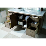 James Martin Vanities Chicago 60" Single Bath Vanity with Carrara Marble Top