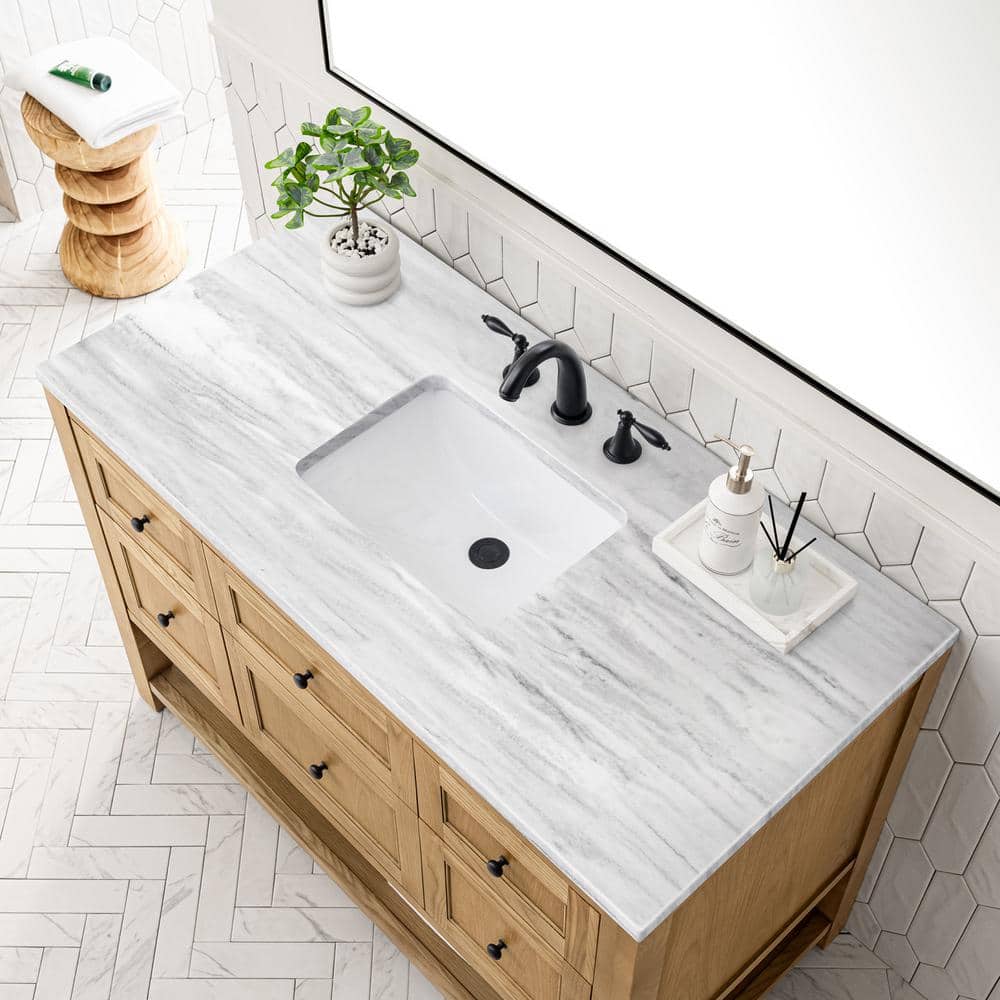 James Martin Vanities Breckenridge 48" Light Oak Bathroom Vanity with Arctic Fall Top