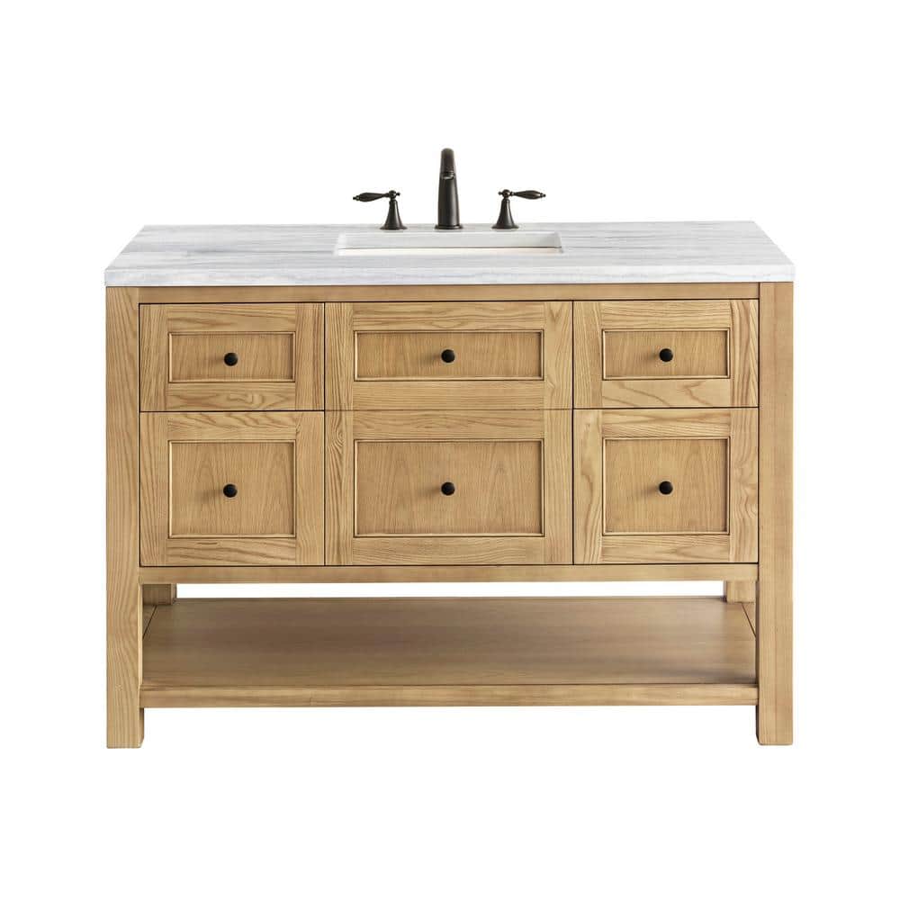 James Martin Vanities Breckenridge 48" Light Oak Bathroom Vanity with Arctic Fall Top