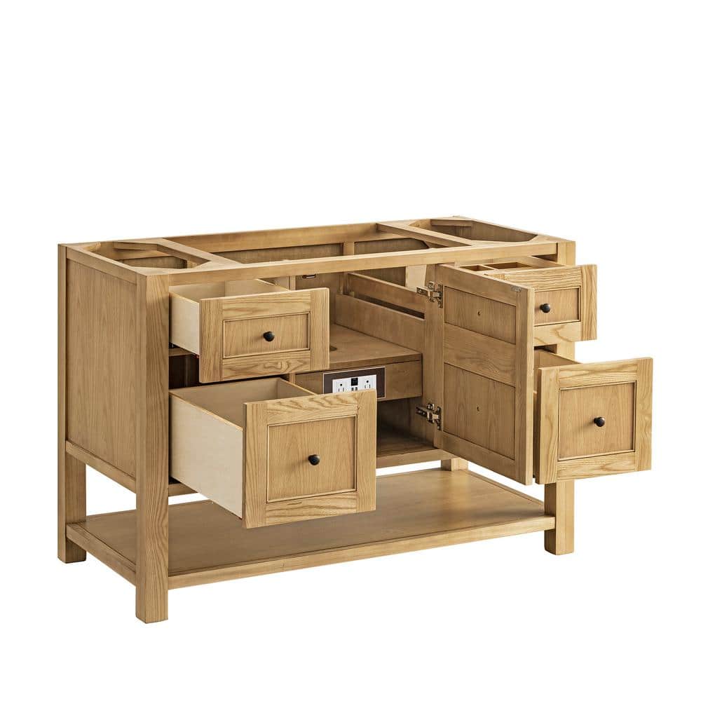 James Martin Vanities Breckenridge 48" Light Oak Bathroom Vanity with Arctic Fall Top