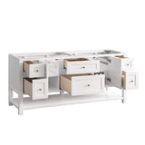 James Martin Vanities Breckenridge 72 in. Bright White Bathroom Vanity with Arctic Fall Top