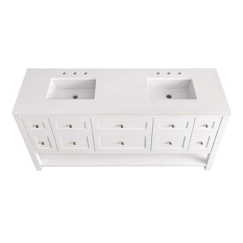 James Martin Vanities Breckenridge 72" Double Bathroom Vanity with White Zeus Quartz Top