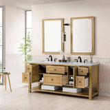 James Martin Vanities Breckenridge 72" Bathroom Vanity in Light Natural Oak with Solid Surface Top