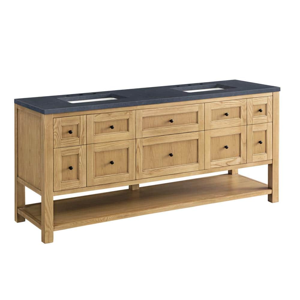 James Martin Vanities Breckenridge 72" Bathroom Vanity in Light Natural Oak with Charcoal Soapstone Top