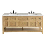 James Martin Vanities Breckenridge 72" Bathroom Vanity in Light Oak with Quartz Top