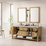 James Martin Vanities Breckenridge 72" Bathroom Vanity in Light Oak with Quartz Top