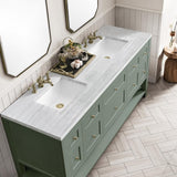 James Martin Vanities Breckenridge 72" Bathroom Vanity in Smokey Celadon with Arctic Fall Top