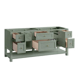 James Martin Vanities Breckenridge 72" Bathroom Vanity in Smokey Celadon with Arctic Fall Top