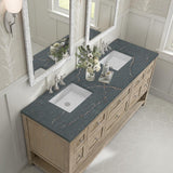James Martin Vanities Breckenridge 72" Double Bath Vanity in Whitewashed Oak with Parisien Bleu Quartz Top