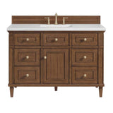James Martin Vanities Lorelai 48" Single Bath Vanity in Mid-Century Walnut with Arctic Fall Top