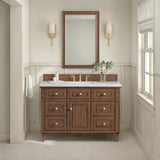 James Martin Vanities Lorelai 48" Single Bath Vanity in Mid-Century Walnut with Arctic Fall Top