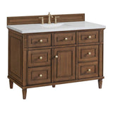James Martin Vanities Lorelai 48" Single Bath Vanity in Mid-Century Walnut with Arctic Fall Top
