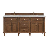 James Martin Vanities Lorelai 72" Double Vanity in Walnut with Quartz Top