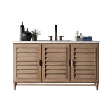 James Martin Vanities Portland 60" Single Vanity in Whitewashed Walnut with Quartz Top