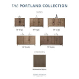 James Martin Vanities Portland 60" Single Vanity in Whitewashed Walnut with Quartz Top