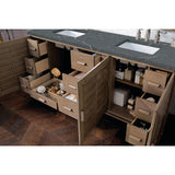 James Martin Vanities Portland 72" Bathroom Vanity in Whitewashed Walnut with Parisien Bleu Quartz Top
