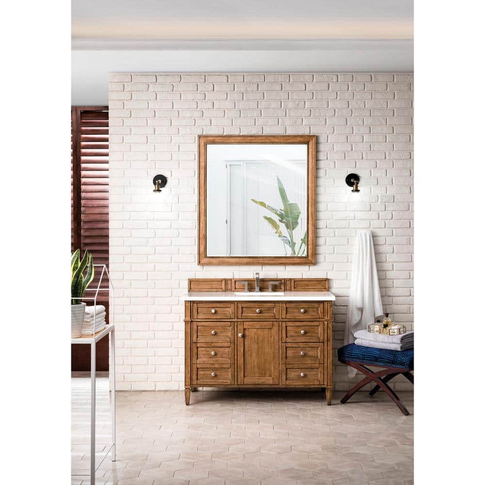 James Martin Vanities Brittany 48" Bathroom Vanity in Saddle Brown with Quartz Top