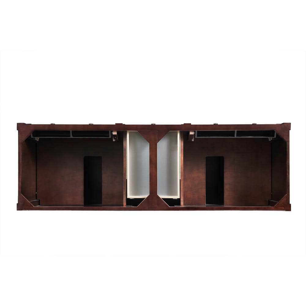 James Martin Vanities Brittany 72" Double Bath Vanity in Burnished Mahogany with Carrara Marble Top