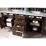 James Martin Vanities Brittany 72" Double Bath Vanity in Burnished Mahogany with Carrara Marble Top