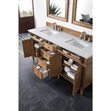 James Martin Vanities Brittany 72" Saddle Brown Bathroom Vanity with Quartz Top