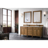 James Martin Vanities Brittany 72" Saddle Brown Bathroom Vanity with Quartz Top