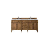 James Martin Vanities Brittany 72" Saddle Brown Bathroom Vanity with Quartz Top