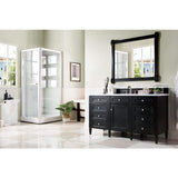 James Martin Vanities Brittany 60" Single Bath Vanity in Black Onyx with Arctic Fall Top