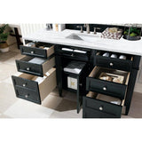 James Martin Vanities Brittany 60" Single Bath Vanity in Black Onyx with Arctic Fall Top