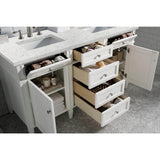 James Martin Vanities Brittany 60-inch Double Bath Vanity in Bright White with Quartz Top