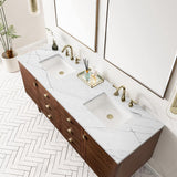 James Martin Vanities Amberly 72" Bathroom Vanity in Walnut with Quartz Top