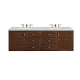 James Martin Vanities Amberly 72" Bathroom Vanity in Walnut with Quartz Top