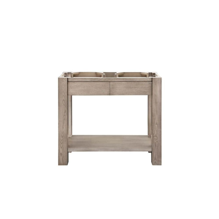 James Martin Vanities Brooklyn 39.4 in. Wood Console Sink with Basin and Leg Combo in Platinum Ash