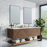 James Martin Vanities Marcello 72" Chestnut Bathroom Vanity with Arctic Fall Top