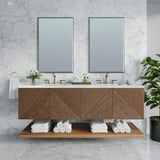 James Martin Vanities Marcello 72" Chestnut Bathroom Vanity with Arctic Fall Top
