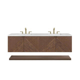 James Martin Vanities Marcello 72" Chestnut Bathroom Vanity with Arctic Fall Top